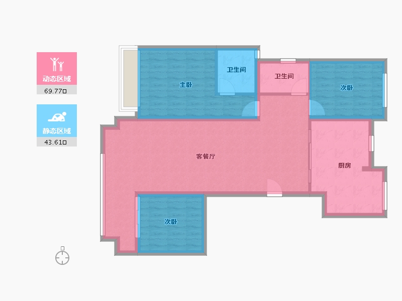 河南省-南阳市-正商书香华府-107.20-户型库-动静分区