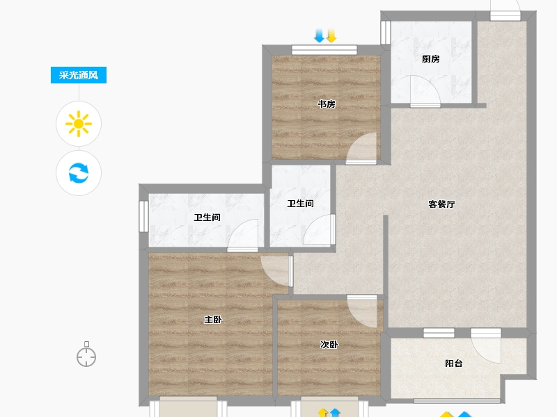 河北省-保定市-翰林郡府-89.47-户型库-采光通风