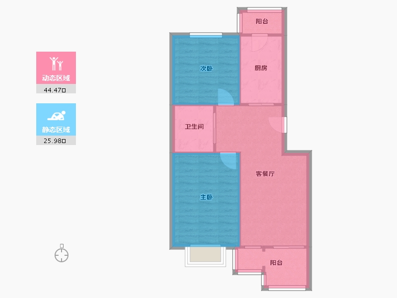 天津-天津市-大园新居-61.61-户型库-动静分区