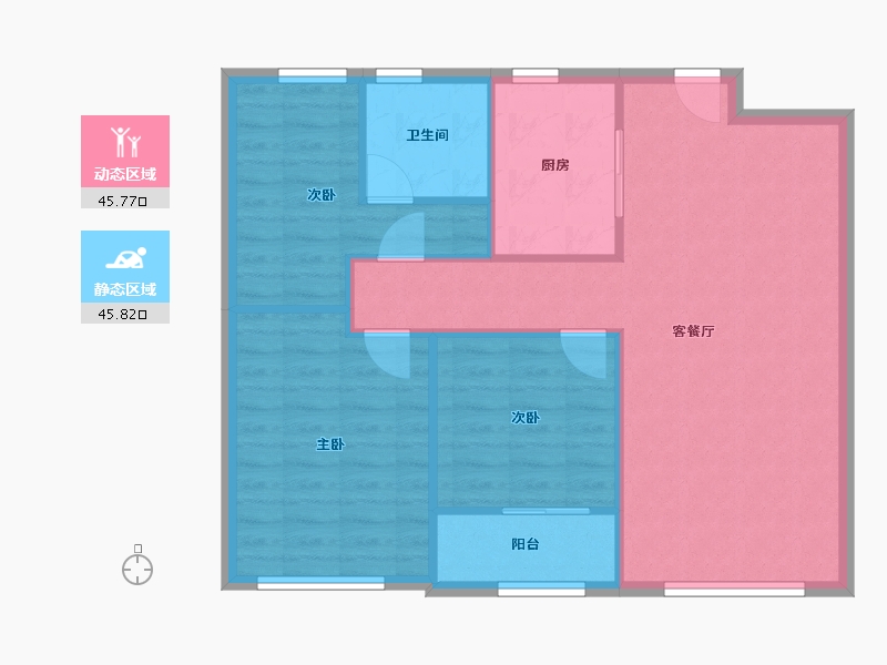 山东省-济南市-融创云庐居-90.39-户型库-动静分区