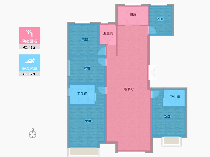 河北省-保定市-嘉禾复兴公馆-136.00-户型库-动静分区