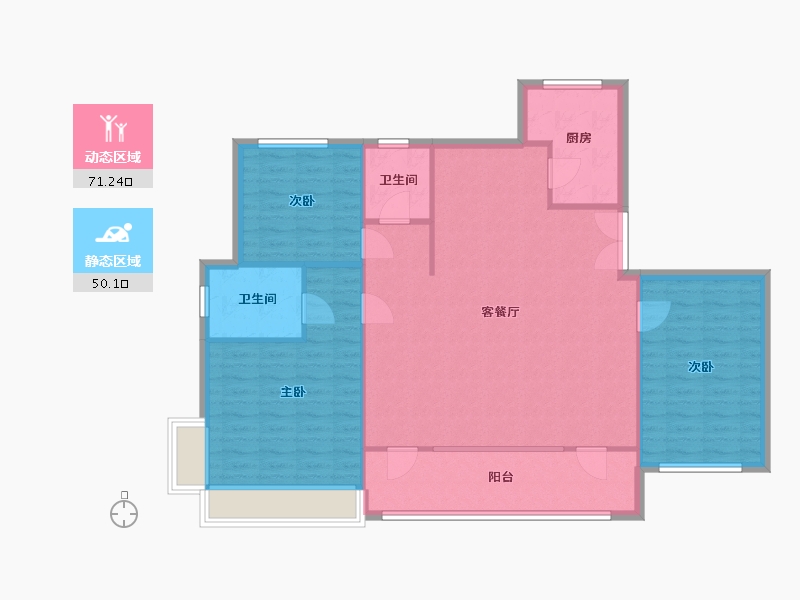 山东省-青岛市-中冶德贤公馆-112.00-户型库-动静分区