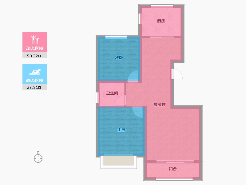 山西省-太原市-保利悦公馆-72.80-户型库-动静分区