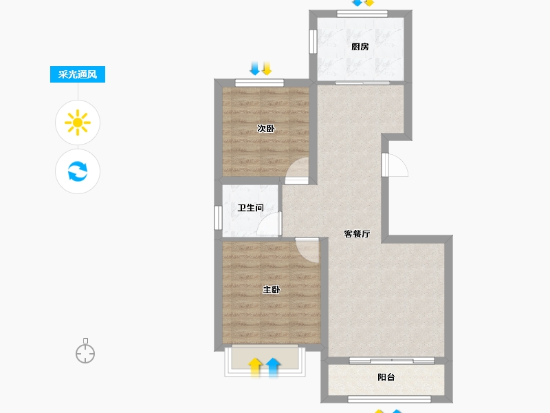 山西省-太原市-保利悦公馆-72.80-户型库-采光通风