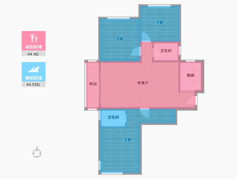 河北省-石家庄市-简筑家园-130.62-户型库-动静分区