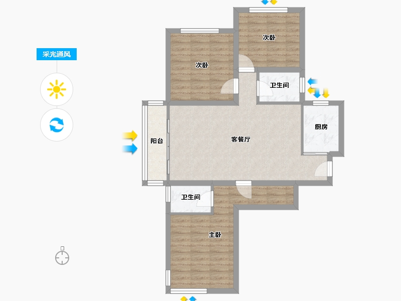 河北省-石家庄市-简筑家园-130.62-户型库-采光通风