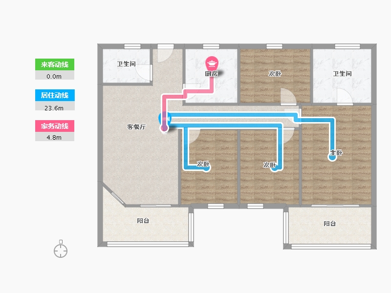 湖南省-长沙市-梅溪正荣府-114.00-户型库-动静线