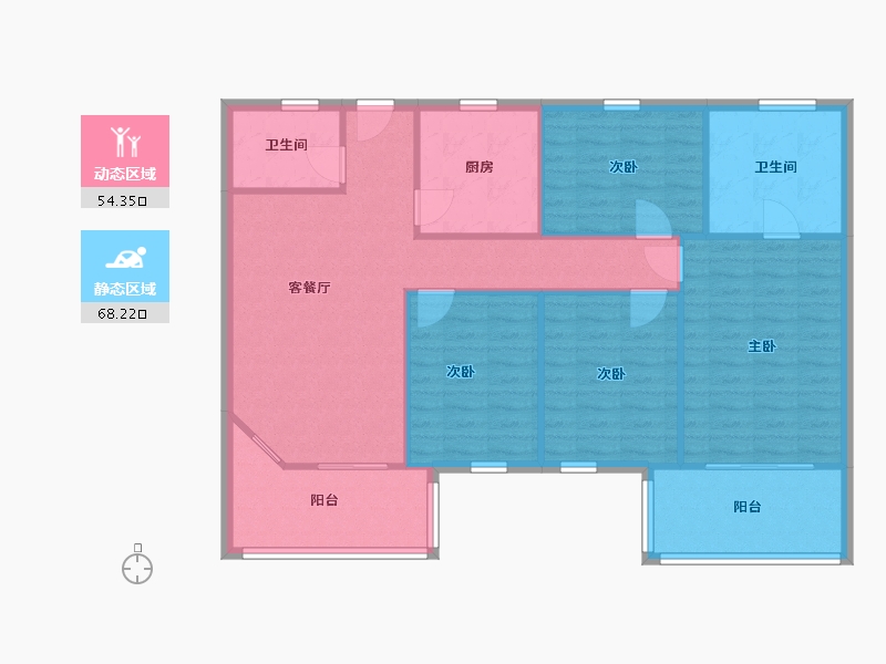 湖南省-长沙市-梅溪正荣府-114.00-户型库-动静分区