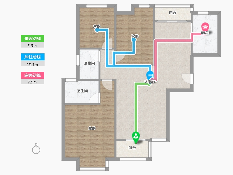 陕西省-西安市-珠江新城-90.40-户型库-动静线