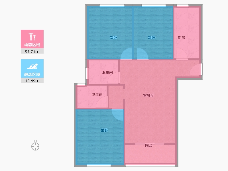 江苏省-无锡市-润泽雅居-89.84-户型库-动静分区