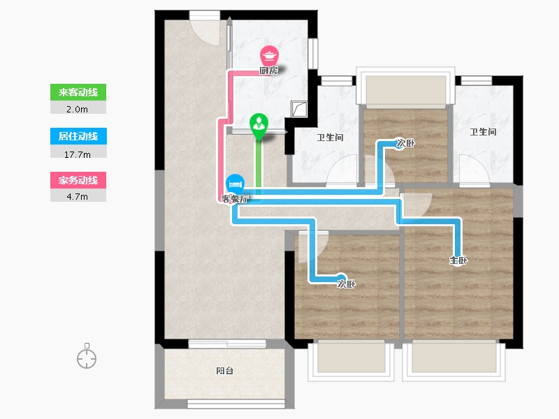 上海-上海市-中建壹品浦江之星-70.80-户型库-动静线