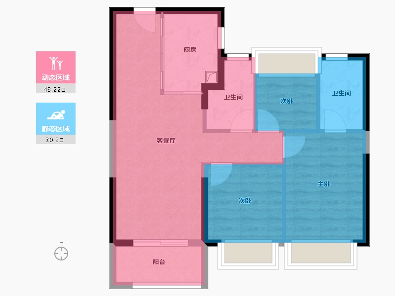 上海-上海市-中建壹品浦江之星-70.80-户型库-动静分区