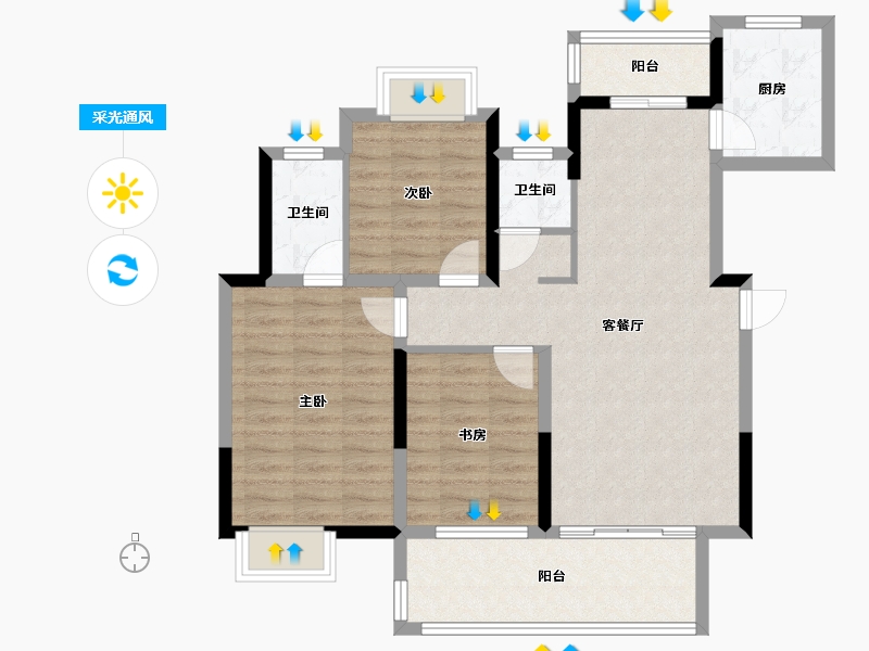 江西省-上饶市-恒丰明月府-92.32-户型库-采光通风