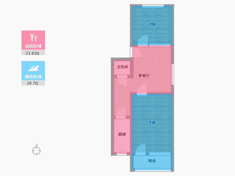 北京-北京市-铁路宿舍-49.60-户型库-动静分区