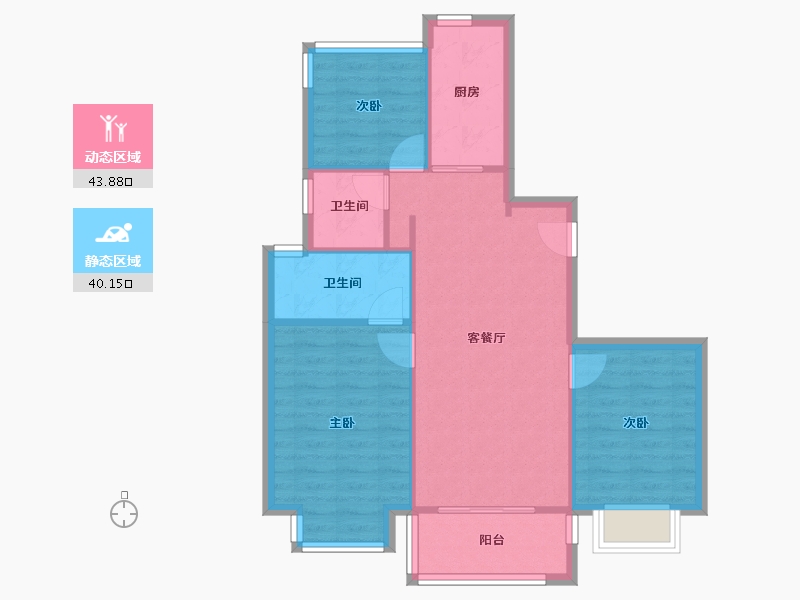 江苏省-南京市-融信世纪东方-99.59-户型库-动静分区