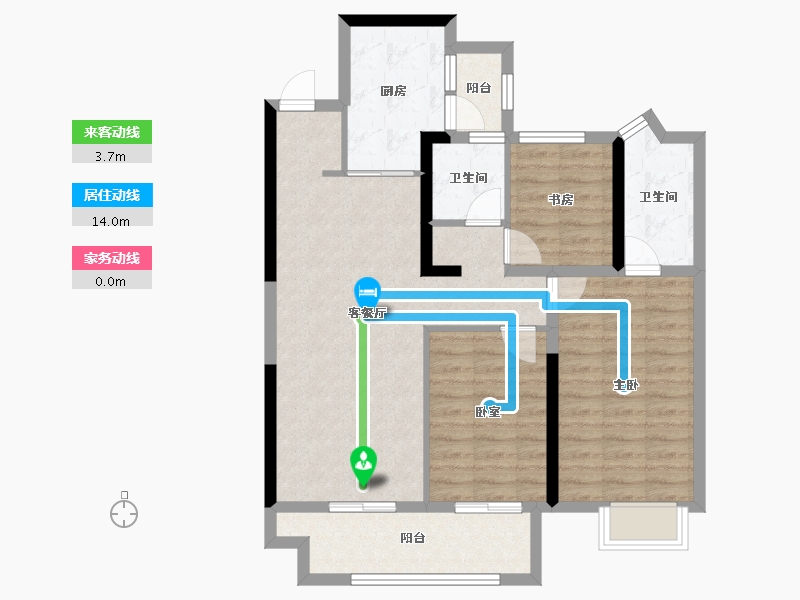 陕西省-西安市-紫铭小区-85.00-户型库-动静线