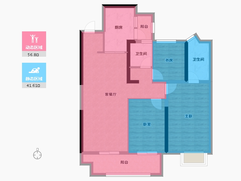 陕西省-西安市-紫铭小区-85.00-户型库-动静分区