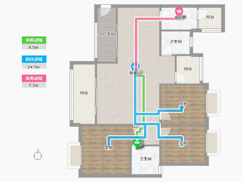 四川省-成都市-汇景新城-111.50-户型库-动静线