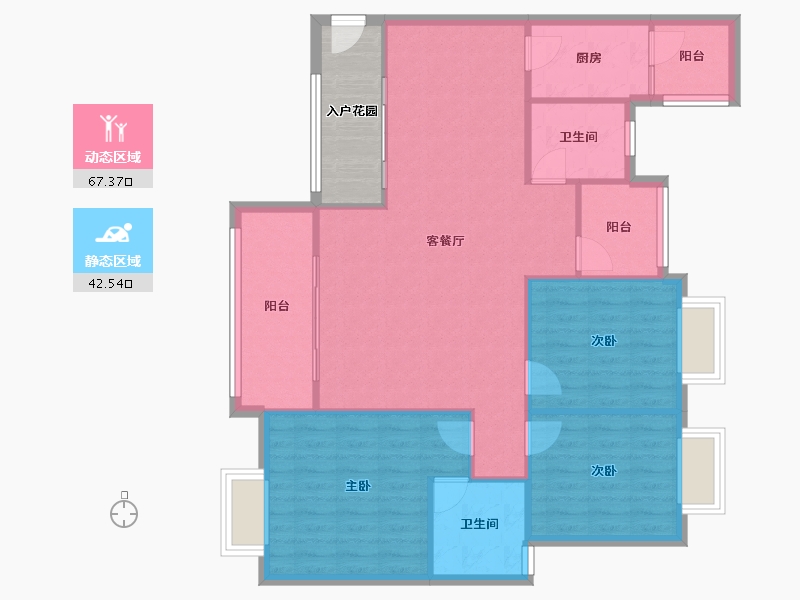 四川省-成都市-汇景新城-111.50-户型库-动静分区