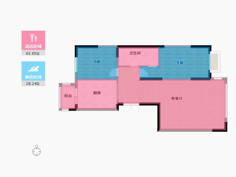 黑龙江省-鹤岗市-公职人员小区-92.00-户型库-动静分区