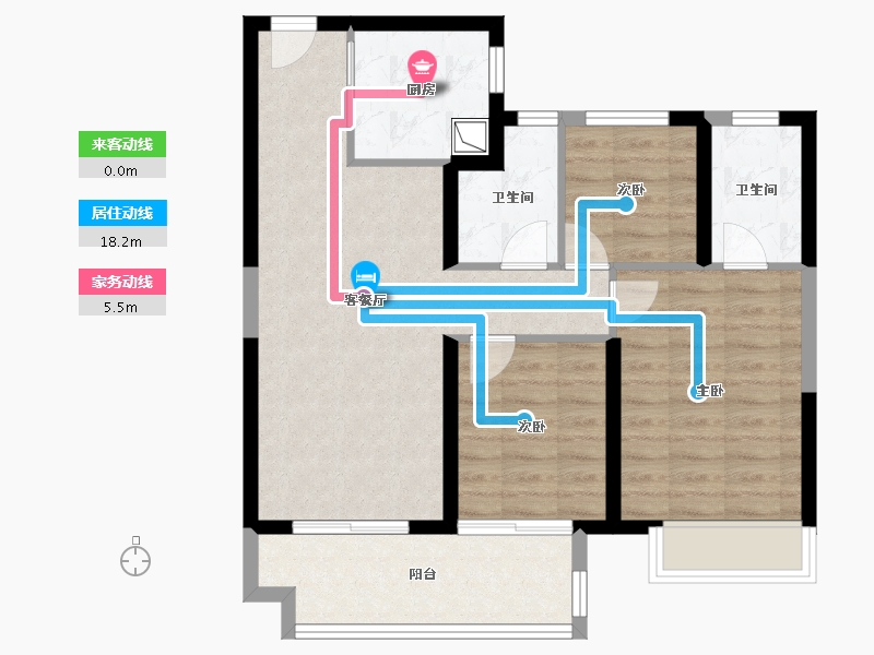 江苏省-宿迁市-建发誉璟湾-83.23-户型库-动静线