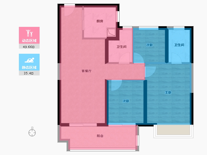 江苏省-宿迁市-建发誉璟湾-83.23-户型库-动静分区