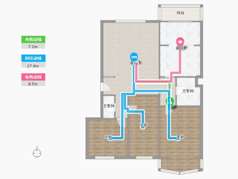 内蒙古自治区-呼和浩特市-内蒙古党委机关住宅区(四区)-144.00-户型库-动静线