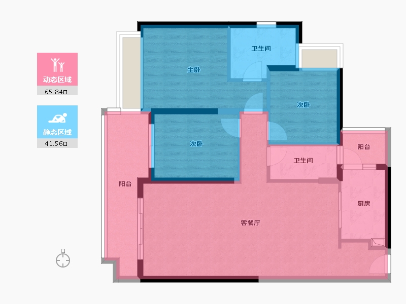 广东省-广州市-富力新村-96.00-户型库-动静分区