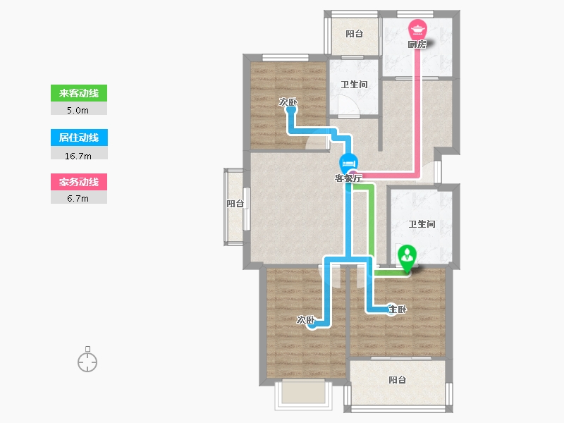 山东省-青岛市-百通馨苑-一区-91.47-户型库-动静线