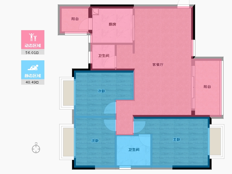 四川省-成都市-恒大林溪郡-90.00-户型库-动静分区