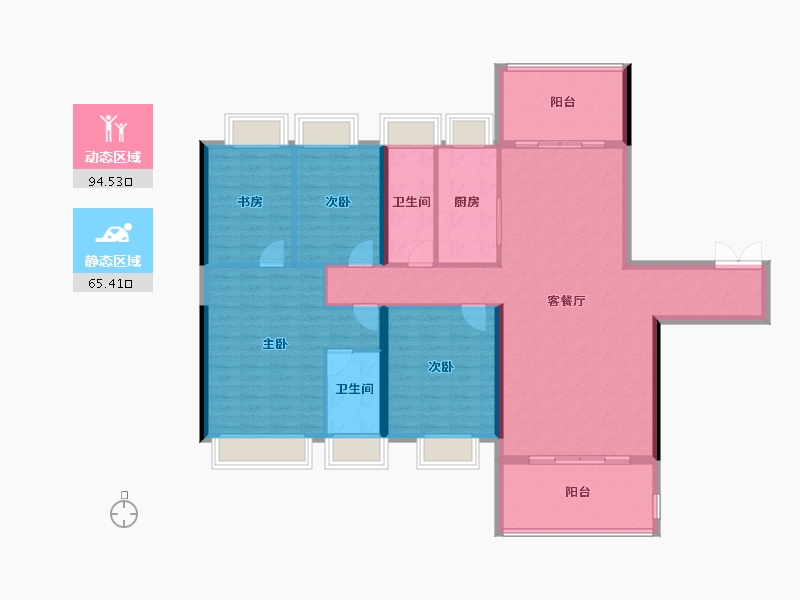 广西壮族自治区-贵港市-盛世悦城-180.00-户型库-动静分区