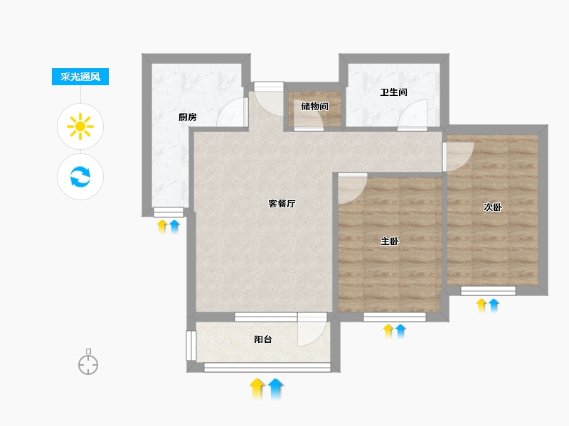 北京-北京市-丰台区文体路38号院-52.00-户型库-采光通风