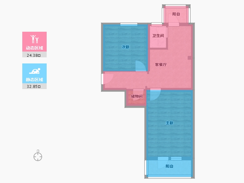 北京-北京市-农展馆南里-47.60-户型库-动静分区