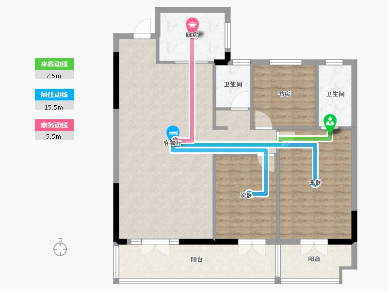 湖北省-宜昌市-清江领秀-104.00-户型库-动静线