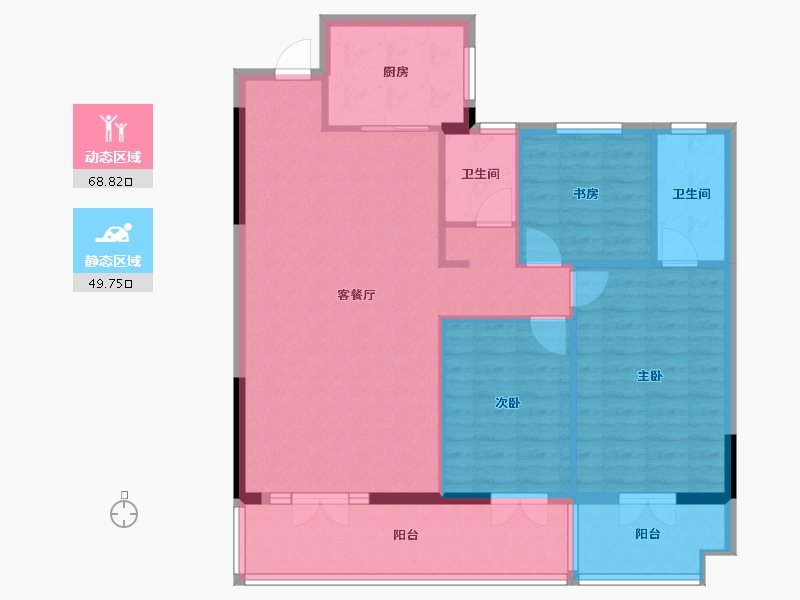 湖北省-宜昌市-清江领秀-104.00-户型库-动静分区