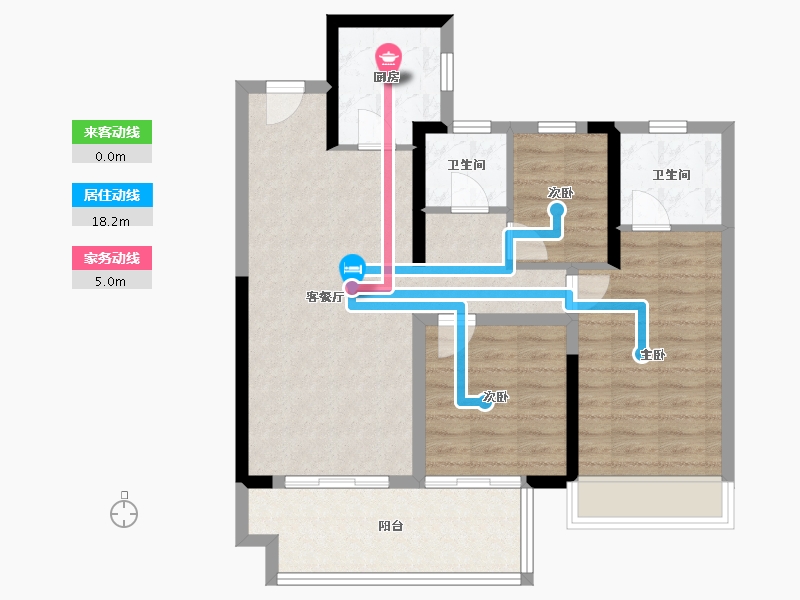 河南省-南阳市-金科博翠东方-82.40-户型库-动静线