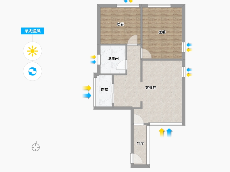 广东省-深圳市-园岭新村-54.40-户型库-采光通风