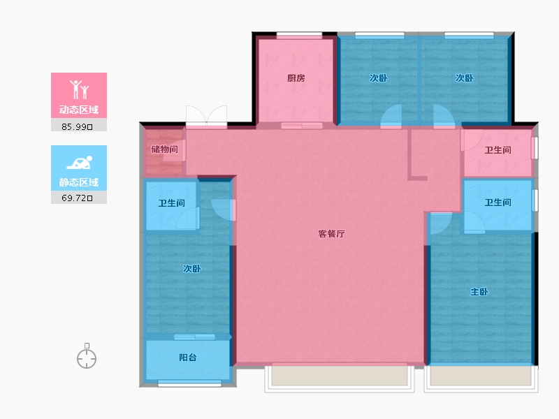 山东省-潍坊市-绿城桂语江南-148.80-户型库-动静分区