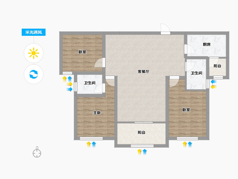 湖北省-咸宁市-国源小区-102.13-户型库-采光通风