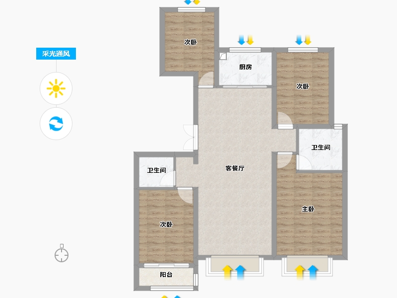 河北省-衡水市-阜城中超天著-113.60-户型库-采光通风