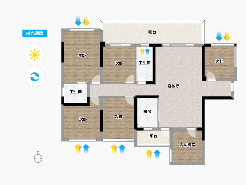 广西壮族自治区-河池市-悦恒天润府-104.80-户型库-采光通风