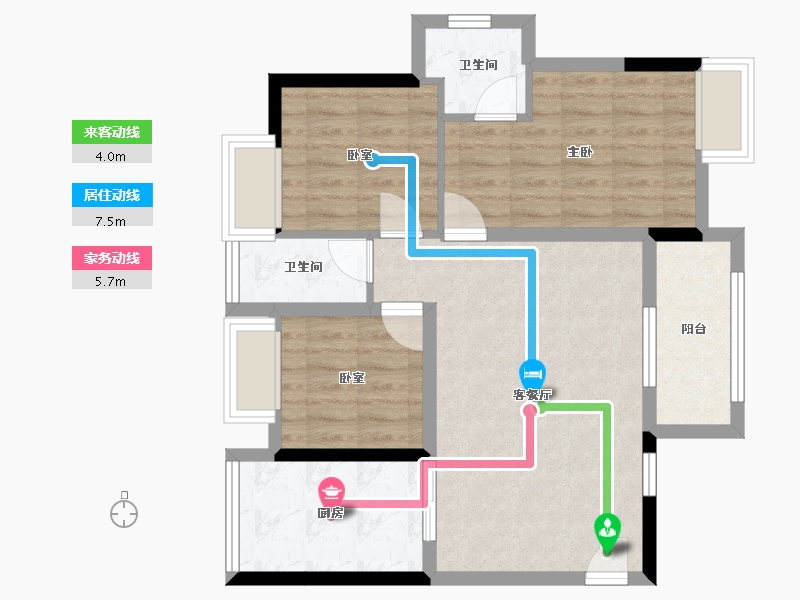 四川省-成都市-嘉裕第六洲-81.60-户型库-动静线