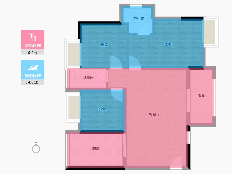 四川省-成都市-嘉裕第六洲-81.60-户型库-动静分区