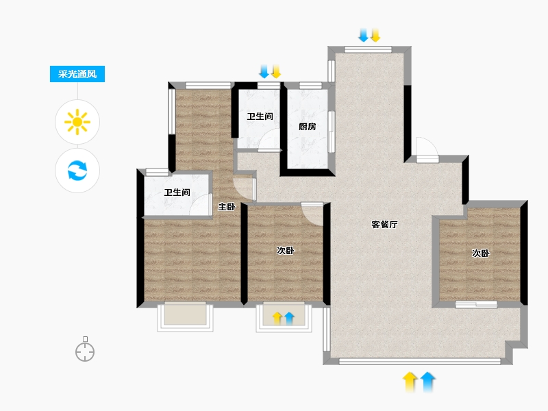 湖北省-宜昌市-长乐星辰小区-114.39-户型库-采光通风