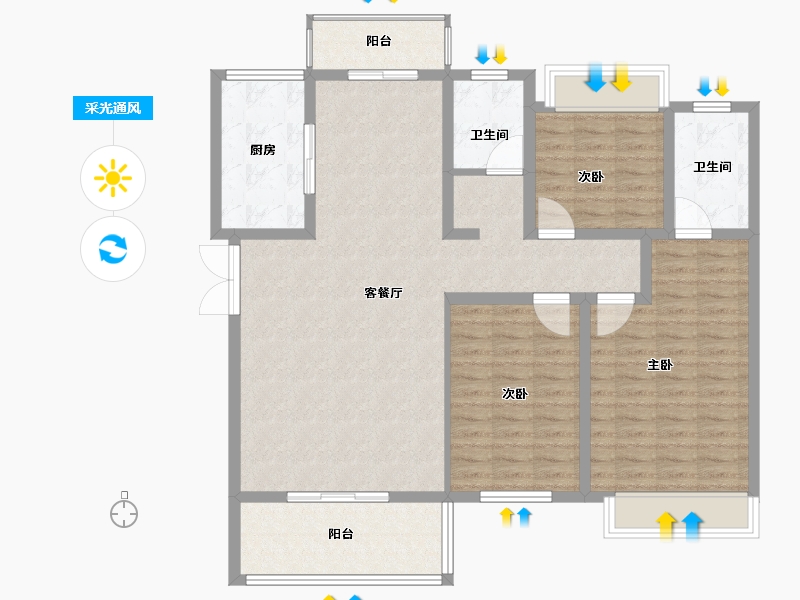 河南省-南阳市-西峡盛达首府-117.00-户型库-采光通风