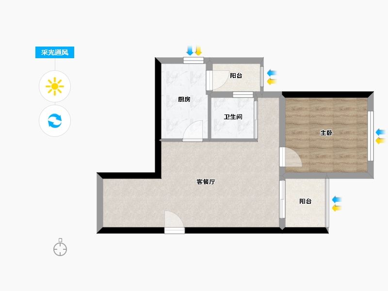 重庆-重庆市-两江名居D区-49.00-户型库-采光通风