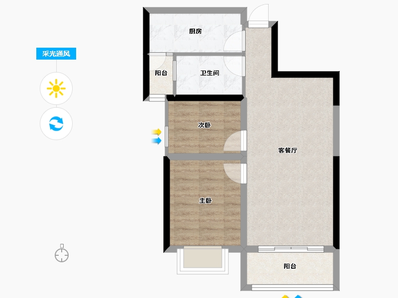 广西壮族自治区-北海市-假日年华-70.00-户型库-采光通风