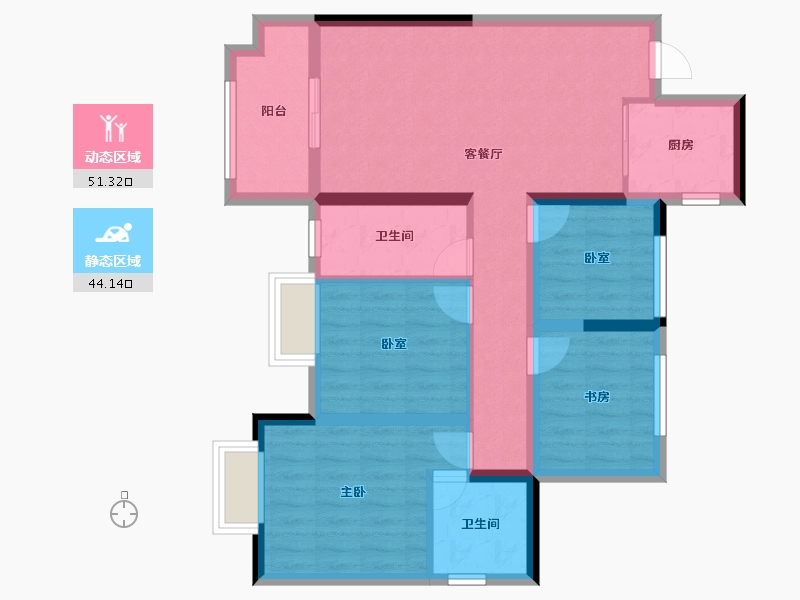 广西壮族自治区-梧州市-光大锦绣山河-85.60-户型库-动静分区