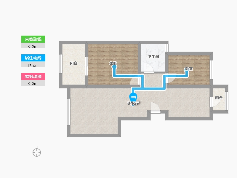 江苏省-南京市-北外滩水城-十四街区-70.38-户型库-动静线