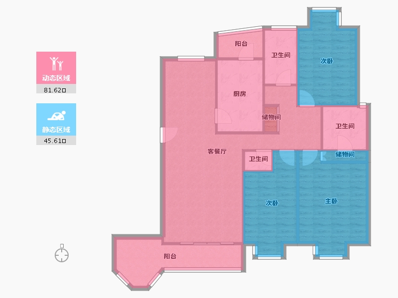 天津-天津市-蓝水园-136.00-户型库-动静分区